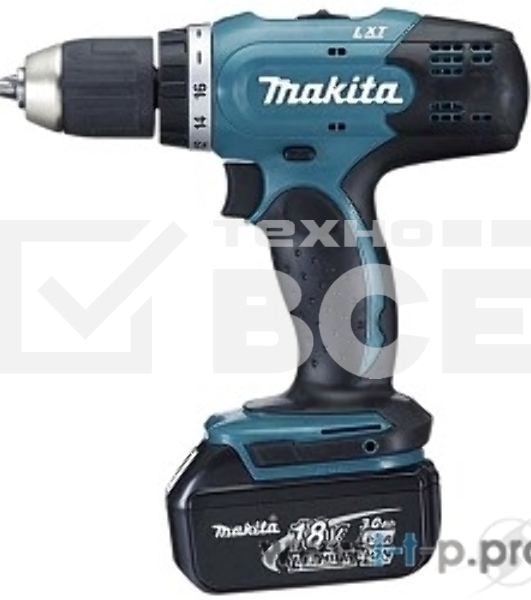 Дрель-шуруповерт Makita DDF453RFE, Аккумуляторная, 18В, 2 АКБ, Кейс