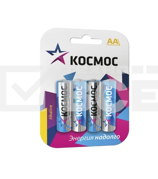Элемент питания Космос алкалиновый LR LR6 BP-4 (блист.4шт)