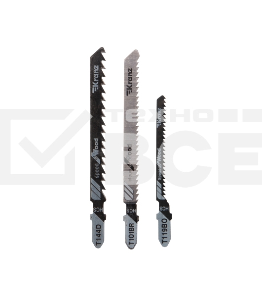 Набор полотен для электролобзика KRANZ № 3 T144D/T101BR/T119BO (3 шт./уп.) 