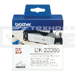 Бумажная клеящаяся лента Brother DK22205 62 мм x 30.48 м, черный шрифт, белый фон, фото3