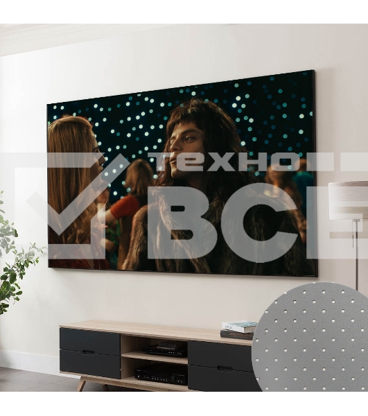 Экран Cinema S'OK SCPSFR-298x168PG Pro 135'' 16:9 настенный, постоянного натяжения, акустическое плотно Perforated Gray, черная рамка 1см