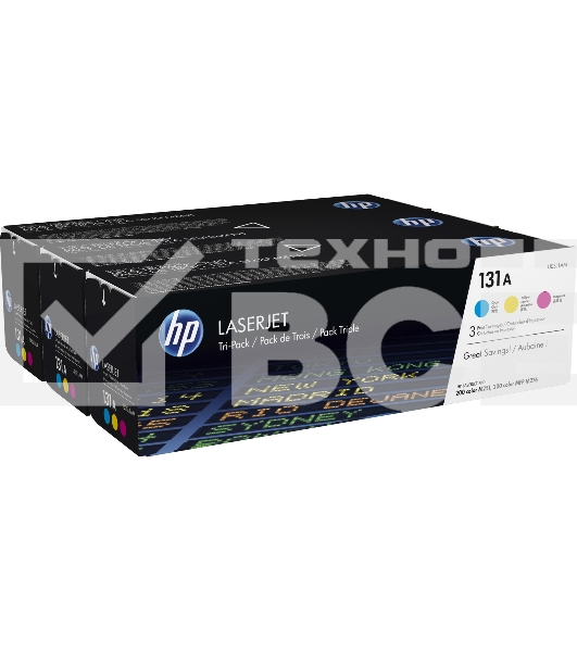 Картридж лазерный комплект HP 131A U0SL1AM голубой/пурпурный/желтый для HP LJ Pro 200/Color M251/M251n/M25 (3 х 1800стр.)