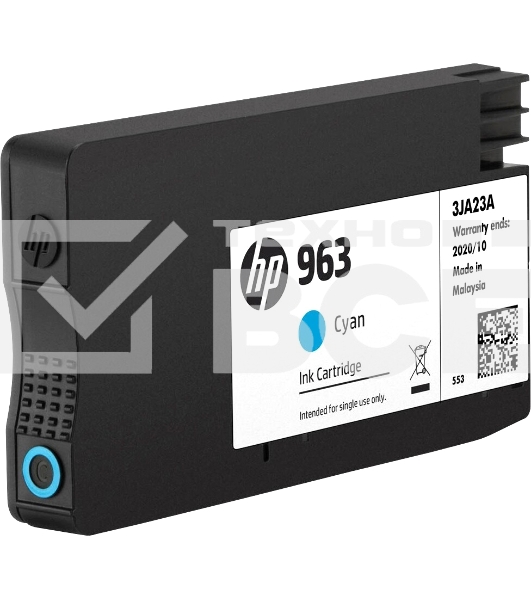 Картридж струйный HP 963 3JA23AE голубой (700 стр) для HP OfficeJet Pro 901x/902x