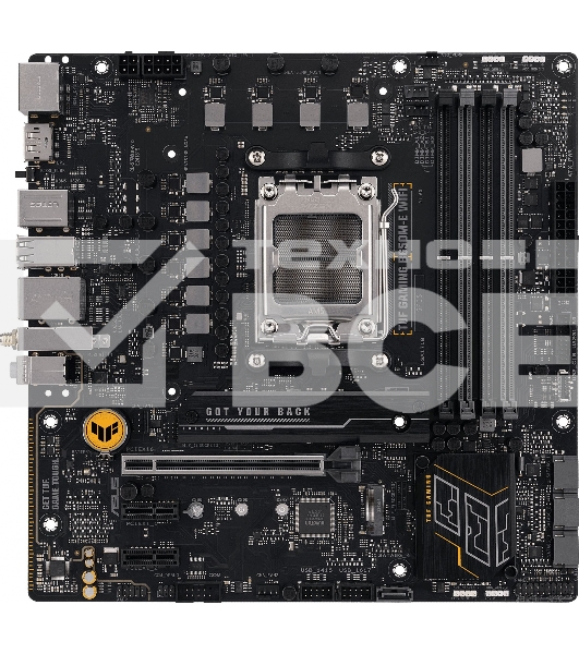 Материнская плата ASUS TUF GAMING B650M-E WIFI, AM5, AMD B650, 4xDDR5, 4xSATA, 2xM.2, 1xPCI-E 4.0 x16, 2xPCI-E x1, 2xDP, 1xHDMI, 1x 2.5Gb LAN, 1xUSB-A 3.2 Gen 2, 2xUSB-A 3.2 Gen 1, 4xUSB 2.0, 1xUSB-C 3.2 Gen 2, 3x3.5 мм, 7.1, Micro-ATX