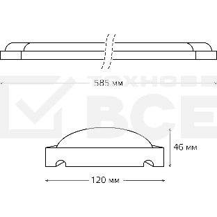 Светильник линейный Gauss WLF-4 18W 1520lm 4000K 185-265V IP20 585x120x46мм сталь LED 1/12