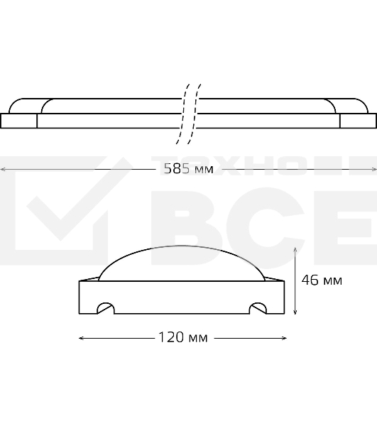 Светильник линейный Gauss WLF-4 18W 1520lm 4000K 185-265V IP20 585x120x46мм сталь LED 1/12