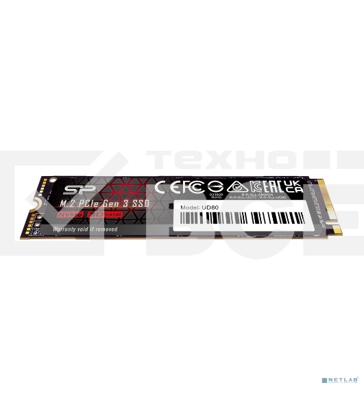 Накопитель SSD Silicon Power UD80, 1Tb, PCIe 3.0 x4, M.2 2280, NVMe, R/W 3400/3000