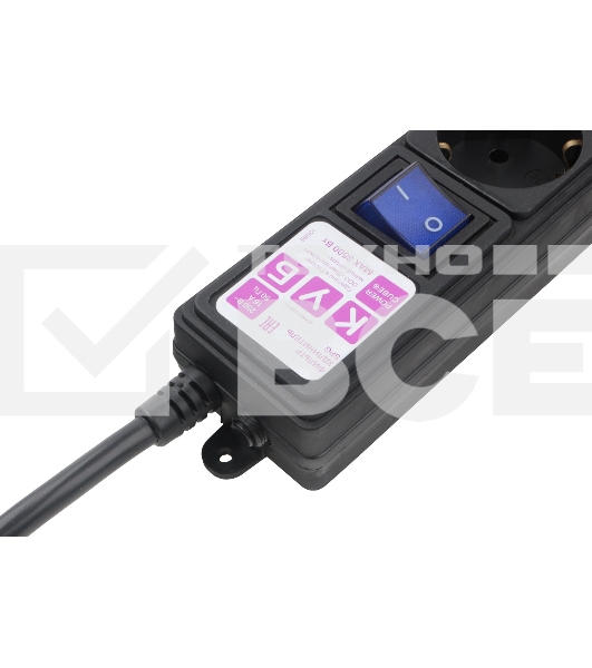 Фильтр-удлинитель PC 3 м 6 р, черный 16А, SPG6-B1