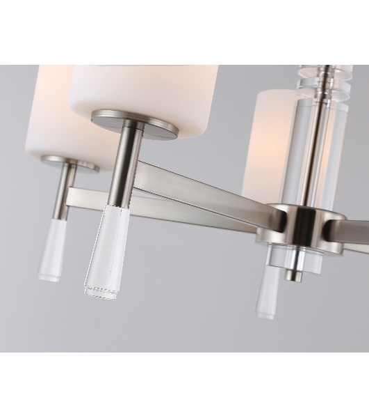 Люстра Ambrella light LH56251/5 SN/FR никель/белый матовый E27/5 max 60W D600*590