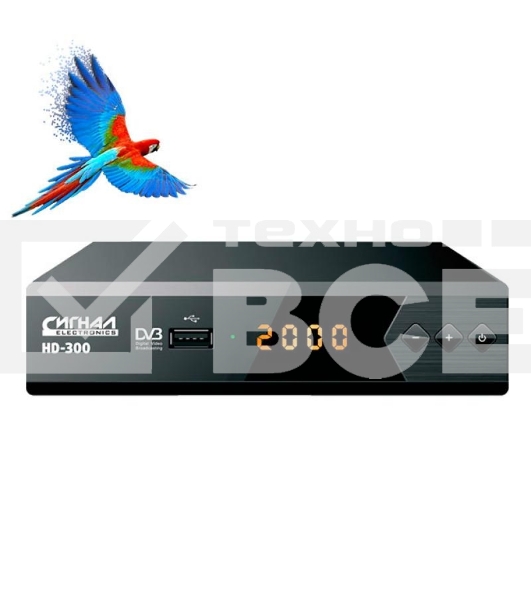 Ресивер эфирный цифровой DVB-T2 HD HD-300 металл, дисплей DOLBY DIGITAL, Сигнал