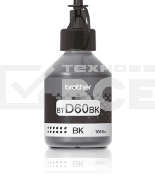 Чернила водорастворимые Brother BTD60BK черный (108 мл, 6500 стр.) для Brother DCP-T310/T510W/T710W