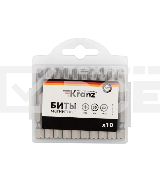 Бита PZ3х50 мм для шуруповерта (упак. 10 шт.) Kranz