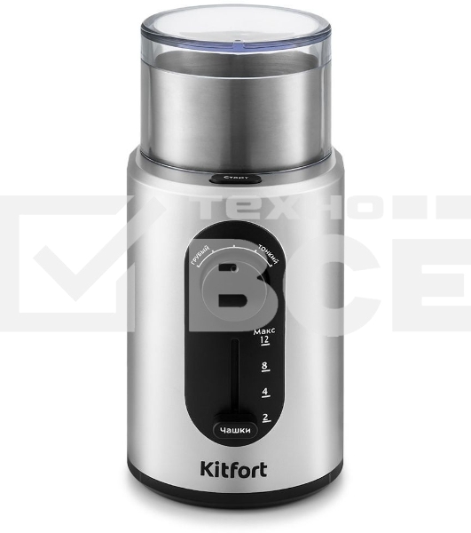 Кофемолка Kitfort KT-748 200Вт сист.помол.:ротац.нож вместим.:70гр нержавеющая сталь/черный