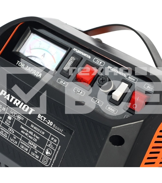 Устройство пуско-зарядное PATRIOT BCT-20 Boost 220В±15% 700Вт 12/24В зарядmax18А 48-220А/ч 6.2кг