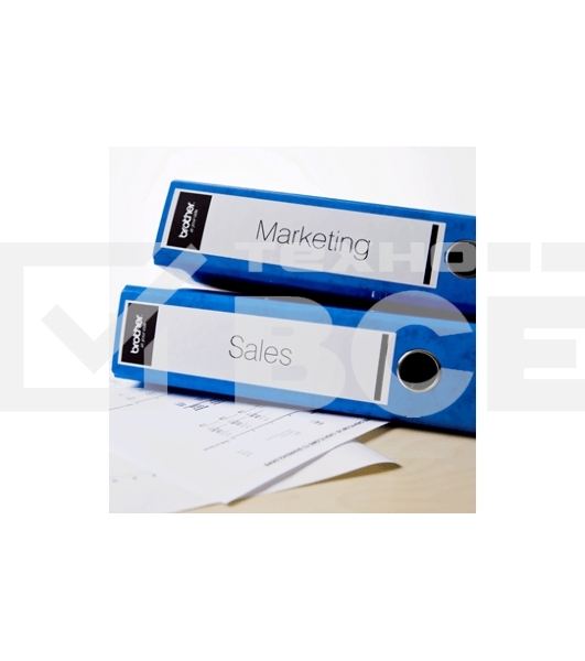 Бумажная клеящаяся лента Brother DK22205 62 мм x 30.48 м, черный шрифт, белый фон