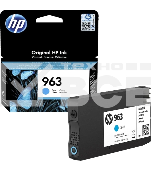 Картридж струйный HP 963 3JA23AE голубой (700 стр) для HP OfficeJet Pro 901x/902x