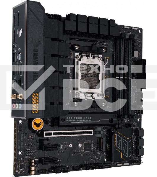 Материнская плата ASUS TUF GAMING B650M-E WIFI, AM5, AMD B650, 4xDDR5, 4xSATA, 2xM.2, 1xPCI-E 4.0 x16, 2xPCI-E x1, 2xDP, 1xHDMI, 1x 2.5Gb LAN, 1xUSB-A 3.2 Gen 2, 2xUSB-A 3.2 Gen 1, 4xUSB 2.0, 1xUSB-C 3.2 Gen 2, 3x3.5 мм, 7.1, Micro-ATX