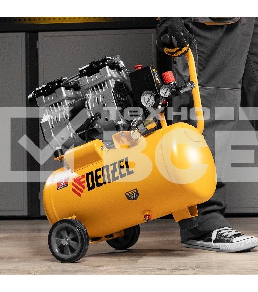 Компрессор DLS950/24 безмаслянный малошумный  950 Вт, 165 л/мин,ресивер 24 л  Denzel