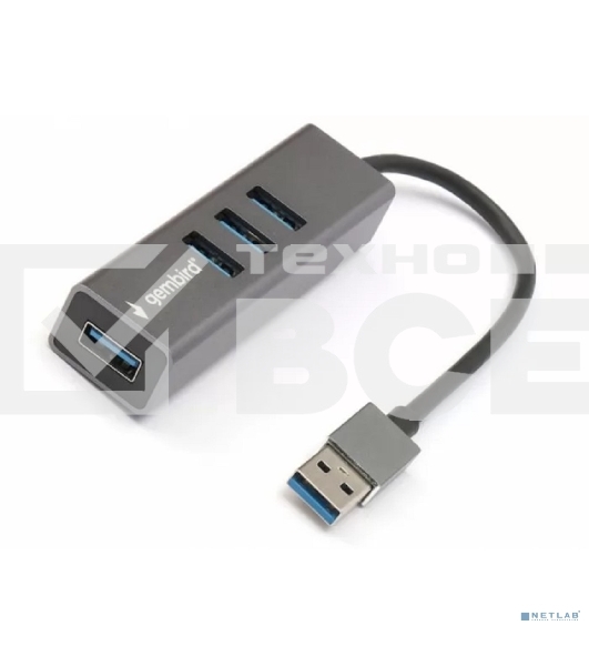 Концентратор USB 3.0 Gembird UHB-C454, 4 порта, кабель 17см