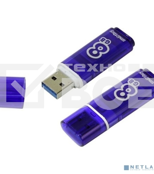 Флешка USB SmartBuy R/W 8Gb Glossy series Dark Blue (SB8GbGS-DB)