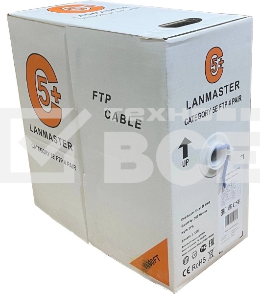 Кабель информационный Lanmaster LAN-5EUTP-PT-LSZH-WH кат.5E UTP 4 пары 24AWG LSZH внутренний 305м белый