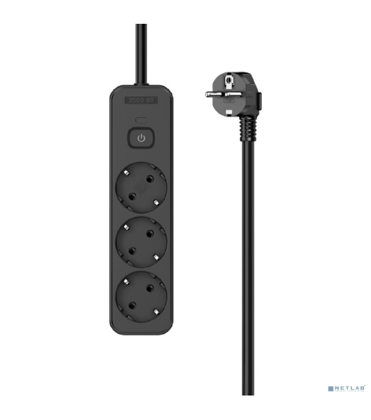 Сетевой удлинитель Perfeo 'REAL STRIP' 3,0 м, 3 розетки, 16А, 3500 Вт, черный.