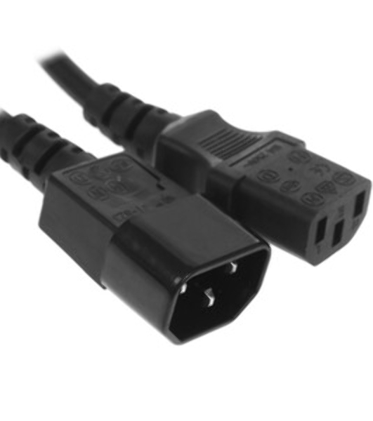 Кабель питания сист.блок-монитор Cablexpert PC-189-1-5M, 5м, C13-C14, 3x1кв.мм., черный, с заземлением