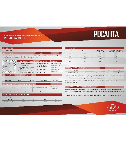 Электрод Ресанта МР-3 Ф2,5 Пачка 3 кг