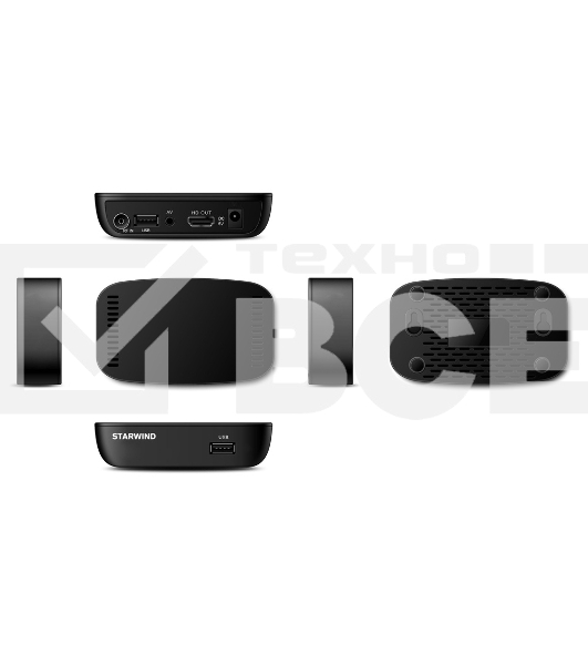 Ресивер DVB-T2 Starwind CT-160 черный