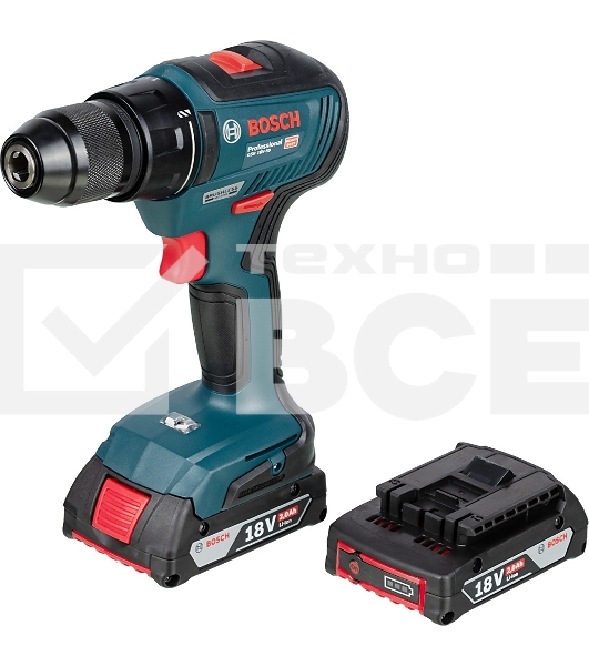 Аккумуляторная дрель-шуруповёрт BOSCH GSR 18V-50 (06019H5020)  2х2.0Ач, в кейсе