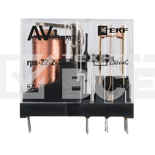 Реле промежуточное РП slim 22/2 5А 230В AC AVERES EKF rps-22-2-230
