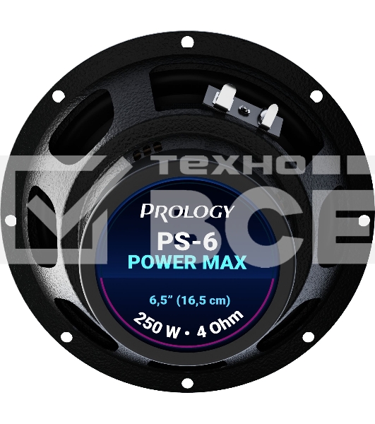 Колонки автомобильные Prology PS-6 250Вт 89дБ 4Ом 16.5см (6 1/2дюйм) (ком.:2кол.) компонентные двухполосные