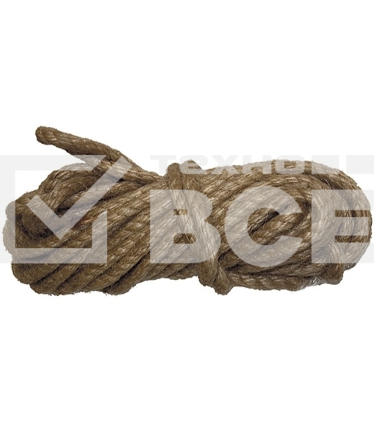 Веревка джутовая СИБРТЕХ 94013 L 10 м, D 8 мм, крученая