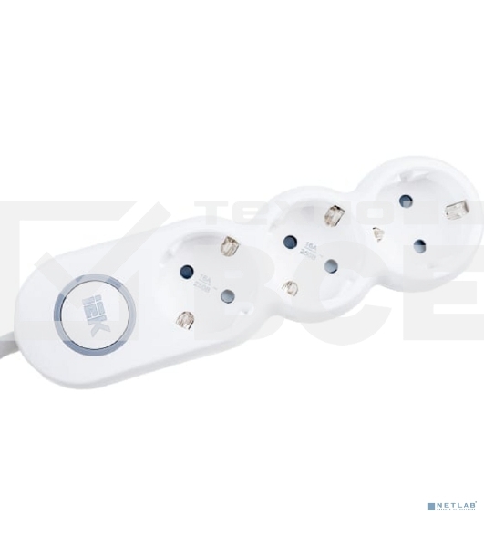 Удлинитель IEK У03В 3 места 2P+PE/5м 3х1,5 мм2 16А/250В UNO