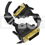 Кабель GCR PROF 5.0m DVI-D, черный, GOLD, ферритовые кольца, OD 8.5mm, 28 AWG, DVI/DVI, 25M/25M, двойной экран, фото3