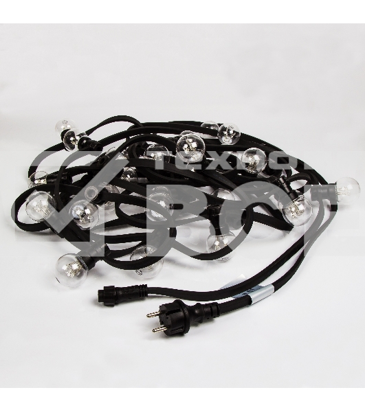 Гирлянда Neon-night LED Galaxy Bulb String 10м, черный каучук, 30 лампx6 LED теплый белый, влагостойкая IP65
