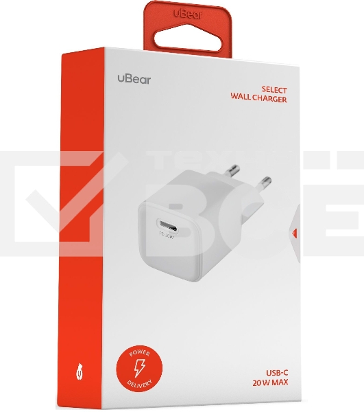 Сетевое зарядное устройство uBear WC20WH01-AD 20W 3A (PD+QC) USB-C универсальное белый