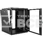 Шкаф ЦМО телекоммуникационный настенный сварной 12U (600  350) съёмные стенки, дверь стекло, чёрный, фото4