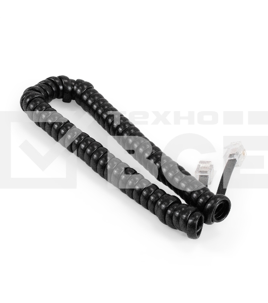 Патч-корд телефонный ExeGate TC4P4C-2M (шнур для телефонной трубки, витой, RJ-10 (4P-4C), 2м, черный)