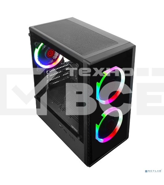 Компьютерный корпус Ginzzu CL406 mATX FAN 3*12 FRGb (12RR4)