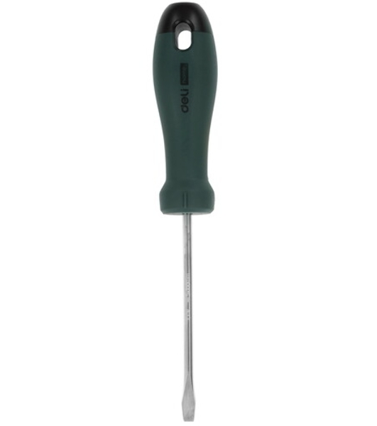 Отвертка шлицевая Home Series Green'; Deli HT1105L 5x100 мм Эксклюзивный дизайн, рукоятка из высококачественного софттач пластика