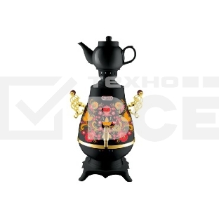 Самовар Centek СТ-0092 B (черный+рисунок+золото), 4.0 л, 2300Вт, поддерж. t + LED индикатор, керам зав