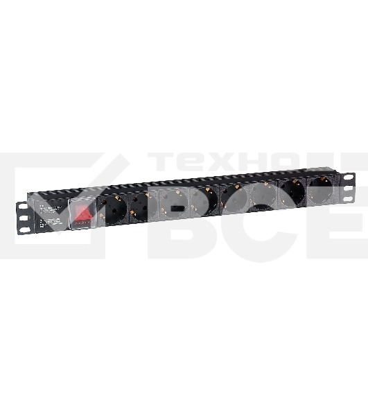 Блок розеток горизонтальный ExeGate ServerPro PDU-19H801 Al-8S-C14-SW, 19