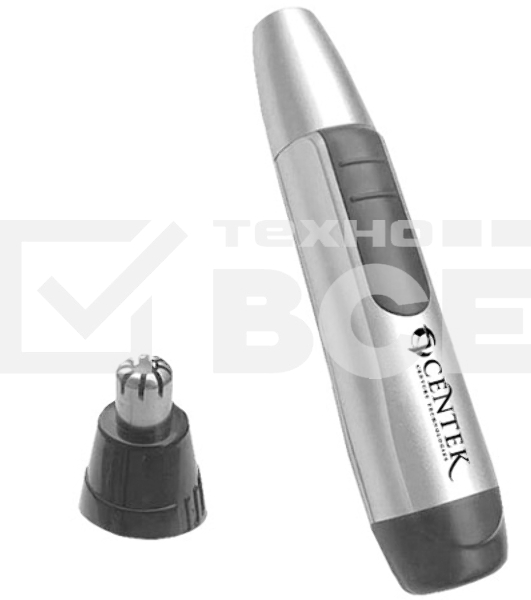 Триммер Centek CT-2180 (серый/черный) для носа и ушей, питание 1хАА (в комплекте не поставляются)