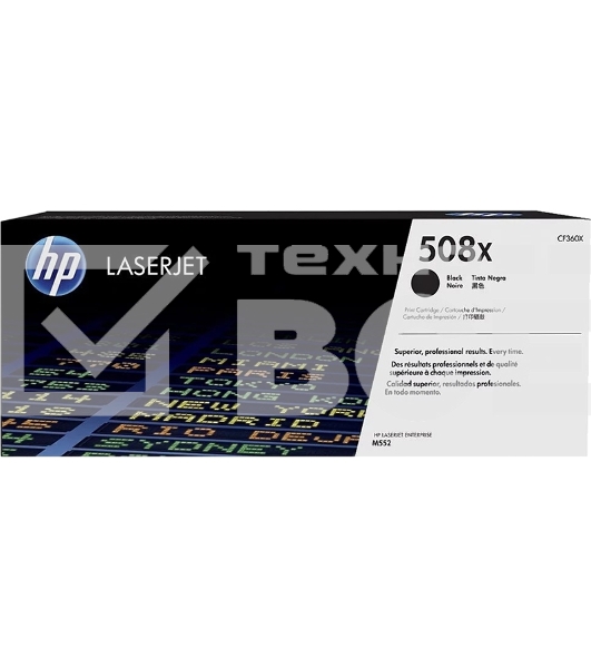 Тонер Картридж HP 508X CF360X черный для HP CLJ M552/M553 (12500стр.)