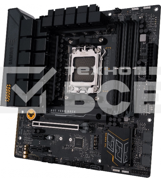 Материнская плата ASUS TUF GAMING B650M-E WIFI, AM5, AMD B650, 4xDDR5, 4xSATA, 2xM.2, 1xPCI-E 4.0 x16, 2xPCI-E x1, 2xDP, 1xHDMI, 1x 2.5Gb LAN, 1xUSB-A 3.2 Gen 2, 2xUSB-A 3.2 Gen 1, 4xUSB 2.0, 1xUSB-C 3.2 Gen 2, 3x3.5 мм, 7.1, Micro-ATX