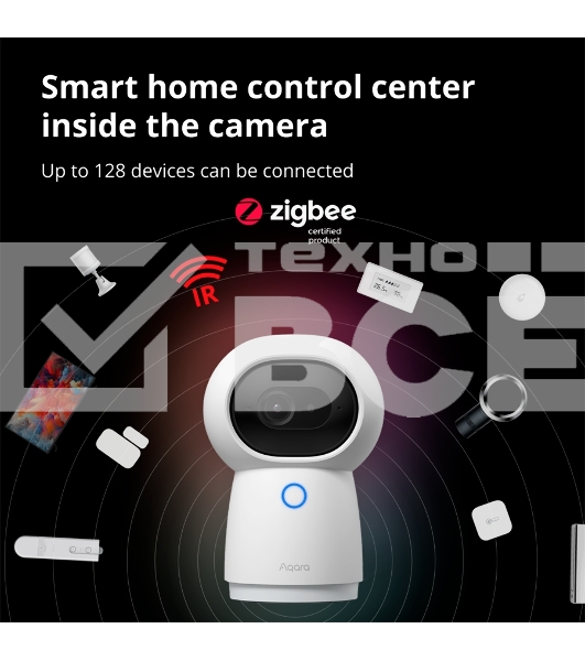 Камера AQARA Camera Hub G3/Камера+ управления/Управление жестами/Камера 360/2K 2304х1296p/Протокол связи:Zigbee/WiFi/Питание:USB-C/ Цвет белый CH-H03