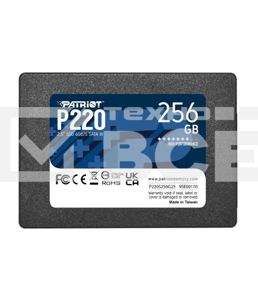 Накопитель SSD Patriot P220, 256GB, SATA-III, 2.5