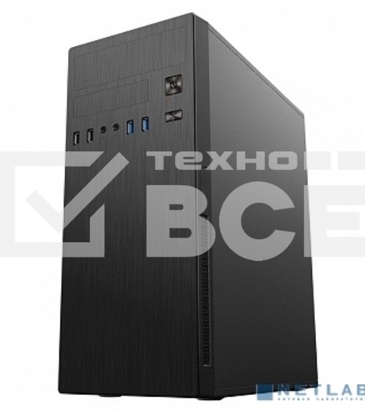Компьютерный корпус MidiTower Powerman DA812BK Black PM-500ATX-F 2*USB 2.0+2*USB 3.0 Audio ATX