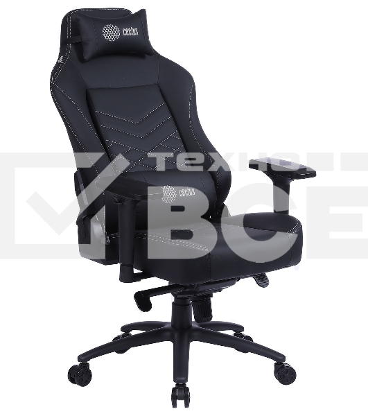Кресло игровое Cactus CS-CHR-0112BL-M, массажное, с подголовником, черный